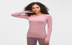 L Legging Style 2021 CrossBorder Nueva llegada para mujer Manga larga Cuello redondo Ejercicio Camiseta Running Fitness Top Slim Fit Breathab6031116