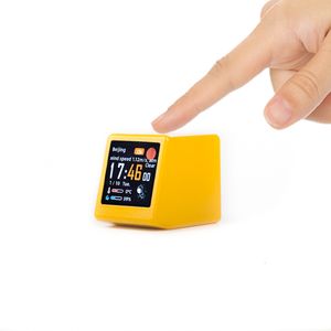 Étiquettes Tags Smart Touch Station météo WiFi Bureau Réveil analogique numérique Petit album Po Cadre Multifonction Cool Gadget Cadeau 230221