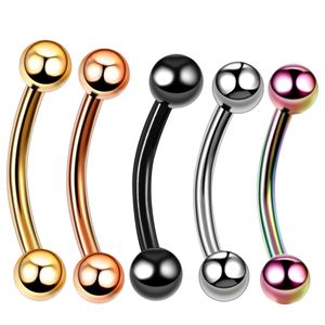 Labret Lip Piercing Jewelry 10Pcs Eyebrow Banana Piercings Snake Eye Tongue Rings Curved Barbell Daith Helix Earring Tragus 16G 230802