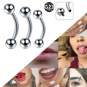 Labret Lip Piercing Jewelry 10pcs Piercings Eyebrow Rings Ball Eye Tongue Curved Barbell Daith Helix Earring Tragus 230614