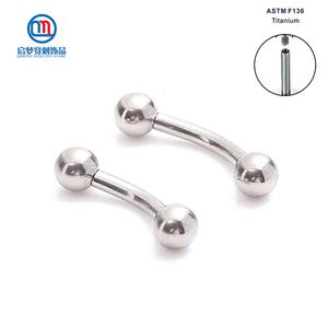 Labret Lip Piercing Bijoux 16G ASTM 36 Sourcils Filetés À L'intérieur Banane Anneaux Double Boule Incurvée Barbell Nombril Corps 230802