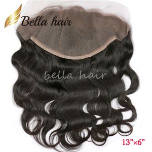 13x6 Lace Frontal Closure Hair Free Part 8-20nch Transparent Hd Brazilian Body Wave Virgin Human Human Full Oree to Eart Bella Hair Natural Hirline Hair OBJECTIFS