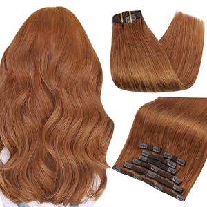 Lace Full Shine Human Hair Clip in Balayage 7pcs 120g Double Trame Pour Femme 230807