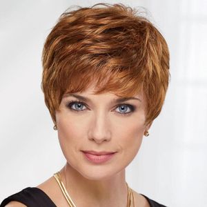 Lace Wig Joy Beauty Short Bob Bob Wig Wig Wig Synthetic Honey Gold Wig Convient pour la fête ou les produits de coiffure de coiffure résistante au quotidien