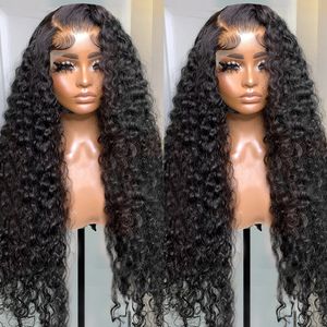 Lace Wigs 13x4 Front Human Hair Brazilian Deep Wave Frontal Wig 360 Curly Preplucked For Women 230630