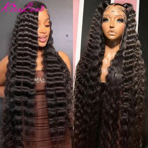 Perruques en dentelle Loose Deep Wave HD 13x4 Full Lace Lace Front Human Hair Wigs for Women 5X5 Lace Fermeure Wigs