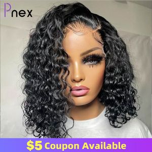 Lace Wigs Short Curly Human Hair Bob Wig Water Front For Women Pre Plucked Peruvian Glueless 13x4 230630