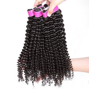 Perruques en dentelle Yvonne 4A 4B Kinky Curly Virgin Hair Bundles 1/4 Bundles Armure de cheveux humains Couleur naturelle 230901