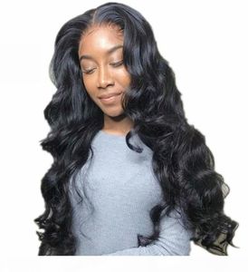 Coiffes humaines en lacefront 360 perruques pour femme noire séparez-vous pas cher remy brésilien vague de corps 360 perruque en dentelle frontale pré-cueillie 6025221