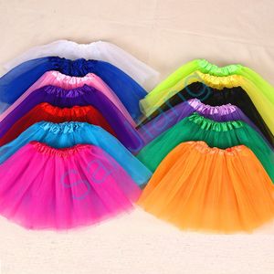 Dames adultes coloré Tutu jupe au-dessus du genou été plissé vaporeux Mini jupes femmes filles fête gaze robe Ballet jupe E3610