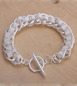 Pulsera de damas 925 Plata Many Circle Charm Bracelets Jewelry for Women Men Whole 925 Sterling Silver Chain Link Brace3421879