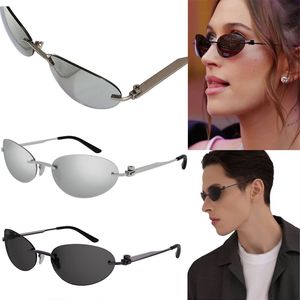 Lunettes de soleil de luxe à monture ovale pour femmes, verres à couleur changeante, résistantes aux UV400, lunettes sans cadre de haute qualité, multicolores disponibles BB0179