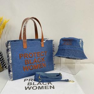 Conjunto de monedero y sombrero para mujer, bolsos de hombro con letras PROTECT BLACK PEOPLE, carteras de moda, bolsos de diseñador de lujo para mujer, marcas famosas