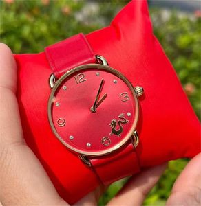 Mesdames Year of the Dragon Limited Red Nouvel An Fashion All-Match Quartz Watch