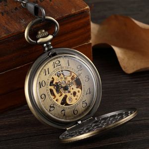 Lady Pocket Watch Skeleton Fob Mechanical FOB Vintage Pocket Watch for Men Montre de Poche Retro Steampunk 240416