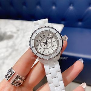 Montres à quartz pour femmes, en céramique blanche, cristal saphir, cadran en diamant, 33mm H5698, montre pour dames, montres à la mode, montre-bracelet de styliste
