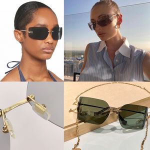 LADY Gafas de sol SMU54Y moda verano material de placa de marco rectangular Marca famosa para mujer Gafas sin montura con caja original