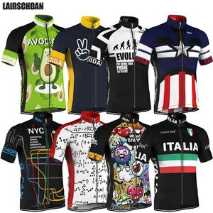 Lairschdan Camisa de ciclismo divertida Hombres Ciclo de manga corta Desgaste Racing Bicycle Cloth Road Bike Jersey Maillot Ropa Ciclismo Hombre