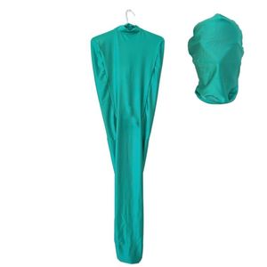 Lac Green Unisexe Mummy Bodybag Zentai Suit avec des manches de bras intérieures Collons Cosplay BodySuit Bodys Sac accessoires peut être amovible Masque