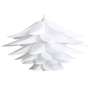 Lampe Couvre Nuances DIY Lotus Lustre PP Pendentif Abat-Jour Plafond Chambre Décoration Puzzle Lumières Abat-Jour Moderne (Blanc)
