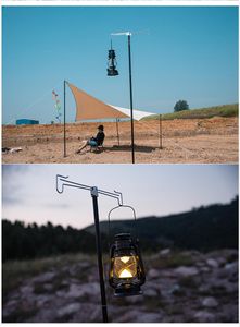 Cubiertas de lámpara Sombras Kit de poste de poste plegable multifuncional Aleación de aluminio Buena calidad Pesca Colgante Luz Soporte de fijación Soporte Camping Out