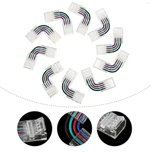 Supports de lampe 10 pièces bande lumineuse LED connecteurs adaptateur 4 broches pour lumières SMD RVB