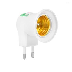 Supports de lampe 1 pièces E27 lumière LED mâle Sochet Type de Base à courant alternatif 220V EU prise support ampoule adaptateur convertisseur bouton marche/arrêt interrupteur