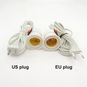 Supports de lampe 2.5m câble de cordon d'alimentation ca E27 LED base d'ampoule support de prise ue US prise interrupteur Extension de fil pour lampe suspendue