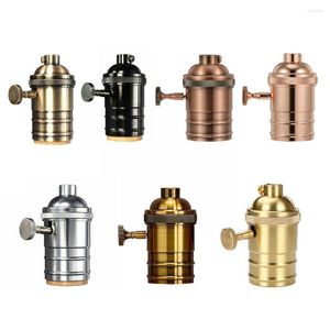 Lamp Holders E26 E27 Retro Diy Lampholder With Switch Edison Lighting Screw Holder Fixture Brass Socket Vintage Antique Y7r2