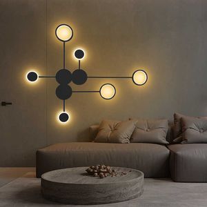 Lamps Nordic Modern Lamp Led Minimalist Living Room Bedroom Staircase Light Home Decoration Bedside Wall Sconce LampsHKD230701
