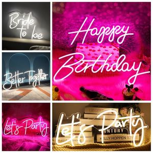 Lampes Shades 10 Styles Neon Led Sign Better Together Led Light Party Flex Transparent Joyeux Anniversaire Neon Light Sign Décoration De Fête De Mariage 230418