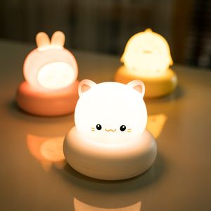 Lamps Shades Children's Night Light Bear Rabbit Baby Nightlight Cute For Home Bedroom Kid USB Cartoon Led Lamp Christmas Gift 230418