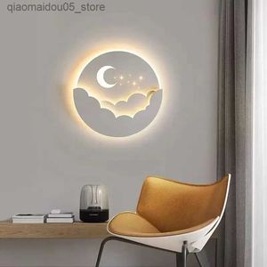 Lampes nuances led nuage étoile lun mural lampe chambre chambre enfant chambre créative tv fond d'escalier et couloir pendentif lumineux Q240416