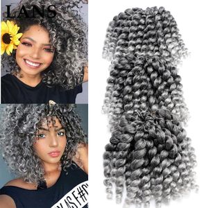 Jamaican Bounce Crochet Hair Deal 8 pouces Jumpy Wand Curl Hair Curly pour les femmes noires 80g / pcs LS08