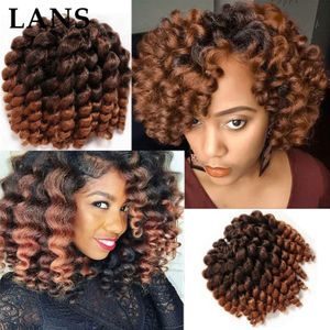 Wand Curl Hair 8 pulgadas Jamaican Bounce Sintético Crochet Twist Trenzas Extensión de cabello 20 hebras / paquete LS08