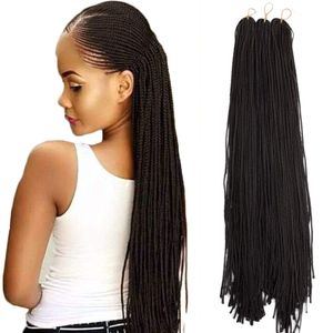 Zizi Tresses Cheveux 28 Pouce Tressage Synthétique Extension de Cheveux Mince Boîte Tresse 50 g/Pack Micro Crochet Tordu Afro Crépus Boîte Tresse cheveux LS09