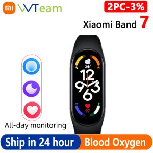 Lanterns Xiaomi Mi Smart Band 7 Bracelet 6 Color Amoled Screen Miband 7 Blood Oxygen Fiess Traker Bluetooth Imperproof Smart Smart