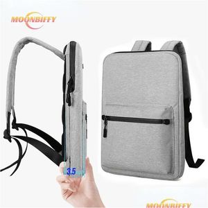 Cas d'ordinateur portable Sac à dos Nouveau Trathin pour 14 15,6 Homme Sac Mtiuse Femmes Hommes Travail Étanche Mince Ordinateur Sac À Dos Drop Livraison Ordinateurs N Otdiv