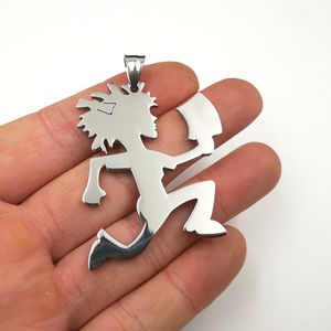 Grand pendentif en acier inoxydable Bowknot Hatchetman ICP Juggalette Charm Necklace 3mm 30 Inch Ball Chain Silver