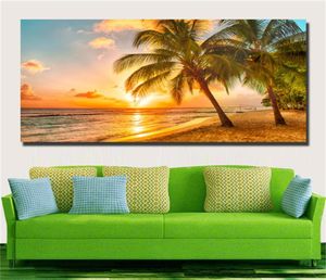 Impresiones artísticas grandes para decoración del hogar, pintura en lienzo, arte de pared, hermosas imágenes de pared de playa amarilla para sala de estar, sin marco 1139908962