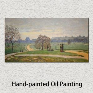 Grande toile d'art peinte à la main, peintures à l'huile, Claude Monet, parc IYDE, paysage de jardin, image pour salon, décoration 263N