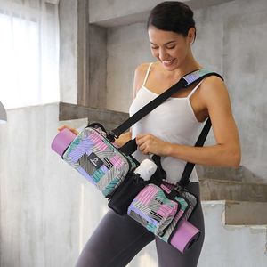 Sac de tapis de yoga de grande capacité Femmes Sacs à bandoulière portables Sacs de sport Gym Fitness Sport Messenger imperméable Pilates Yoga Mat Bag Q0705