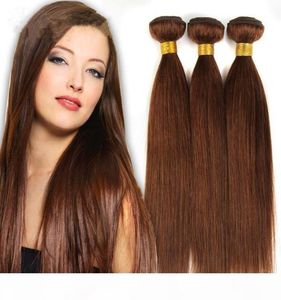 Grand DiscountGrade 7A6 brun clair brésilien vierge Remy cheveux soyeux armure droite 3 pièces Lot chocolat moka droit humain Ha1234068