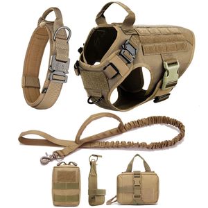 Conjunto de arnés y correa para perros grandes, pastor alemán, malinois, chaleco para caminar, conjunto de arnés y collar para perros para todas las razas de perros 240307