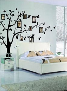 Grande famille PO Frame Tree Bird Quotes Wall Sticker Art Decals Big Tree for PO Wall Stickers for Home Decor237W4335674