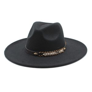 Large Jazz Top Hat Women Men Fedora Felt Hats Woman Man Fedoras Big Wide Brim Cap Women's Men's Fashion Autumn Winter Caps Party Christmas