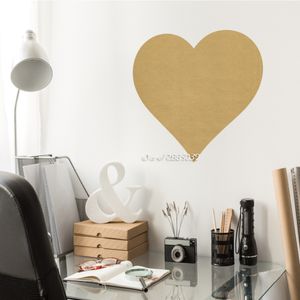 Pegatinas de pared de corazón dorado metálico grande, calcomanía de vinilo para pared, pegatina de pared impermeable extraíble, decoración para el hogar, papel tapiz, Mural SA543