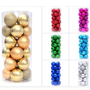 Grandes boules de Noël en plastique 24 pcslot pour les ornements de décoration d'arbre de Noël 8 cm 6 cm 4 cm Boules de polystyrène en gros 201027