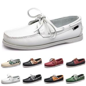 Zapatos náuticos grandes para hombre, zapatos casuales para hombre, zapatos de cuero, zapatos individuales para conducir británicos, talla para hombre 40-45 0011