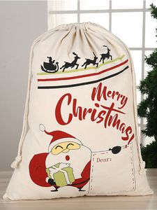 Gran saco de Papá Noel Bolsas de lona con cordón Decoración del árbol de Navidad Bolsa de dulces para niños Suministros para fiestas en festivales 39 estilos